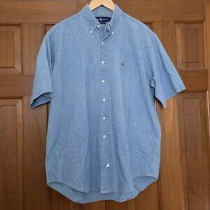 Polo Ralph Lauren Vtg Chambray S/S  Relaxed Fit Sz Large